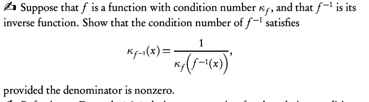 Solved Suppose that f is a function with condition number | Chegg.com