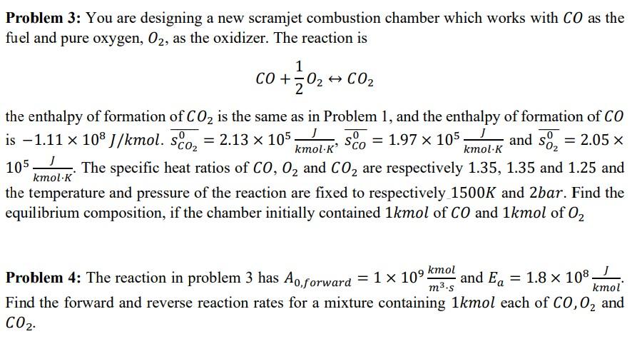 Solved Problem 3: You are designing a new scramjet | Chegg.com