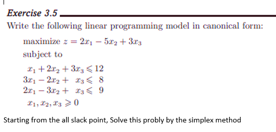 Solved Write the following linear programming model in | Chegg.com
