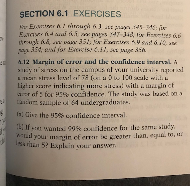 Solved SECTION 6.1 SUMMARY e The purpose of a confidence | Chegg.com