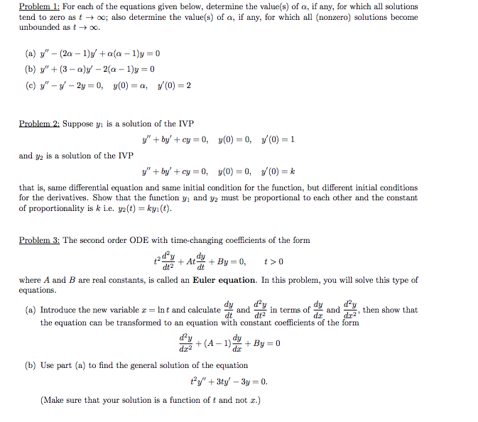 Solved Problem 1: For each of the equations given below, | Chegg.com