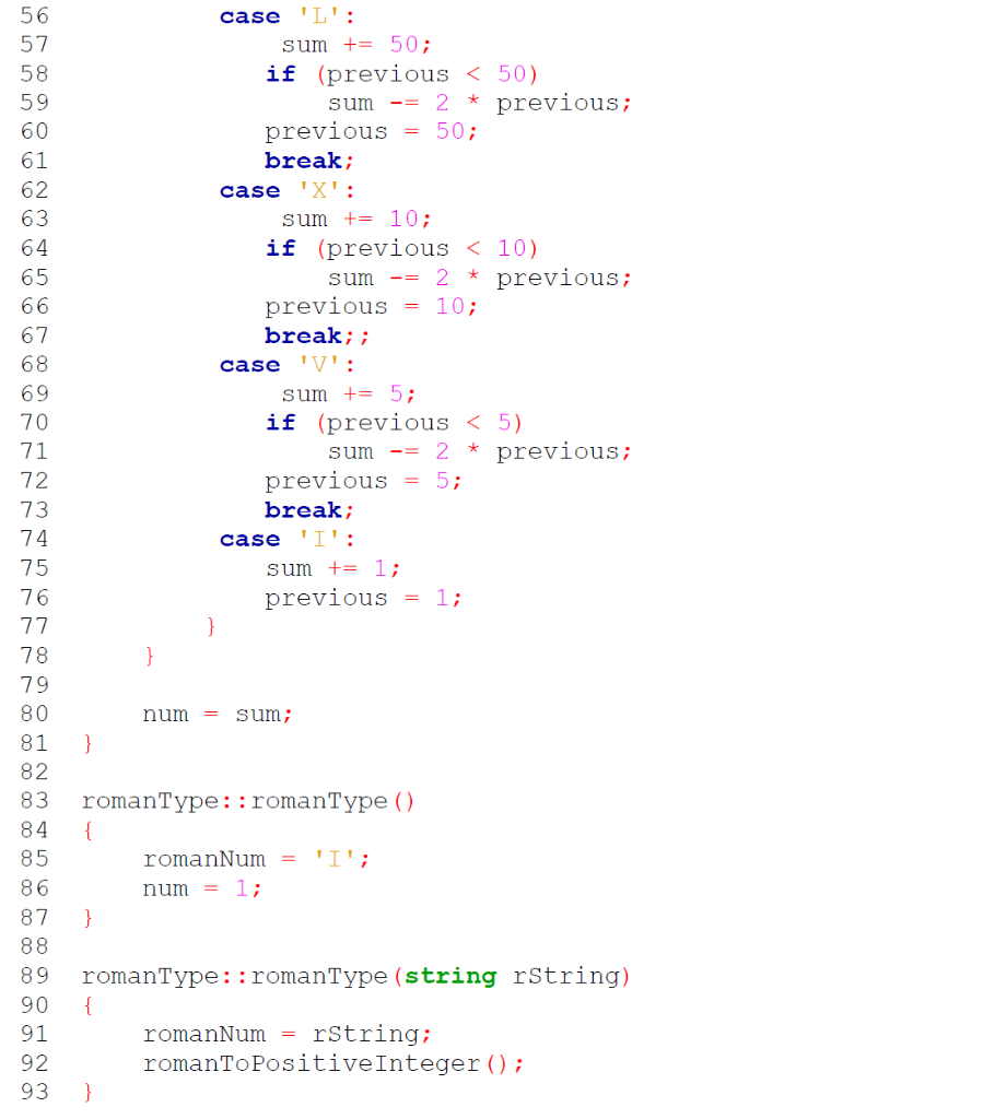 Solved 1/Roman Number Implementation file 1 2 3 4 5 6 7 | Chegg.com