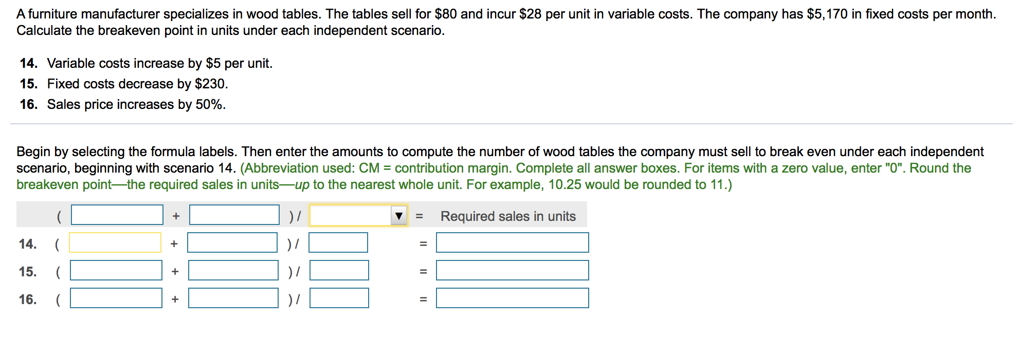 Solved A furniture manufacturer specializes in wood tables.