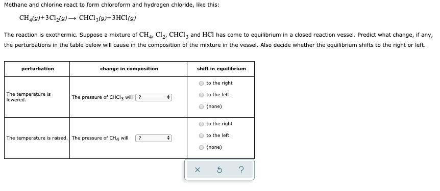 Solved Methane and chlorine react to form chloroform and | Chegg.com