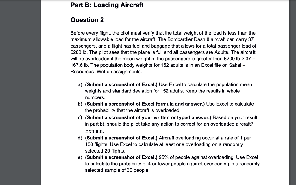 Part B: Loading Aircraft Question 2 Before every | Chegg.com