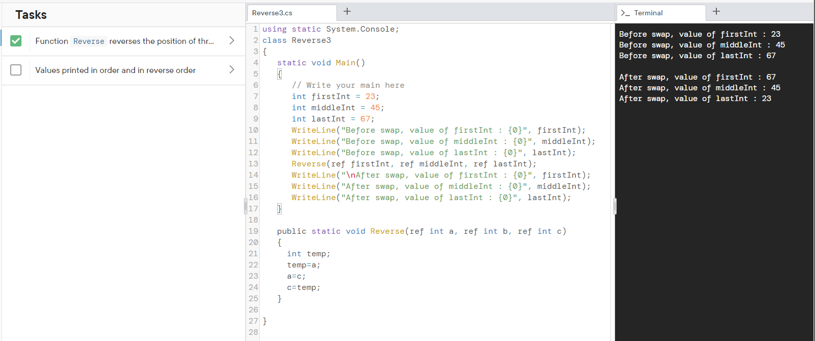 Solved Then Display The Values And Pass Them To A Method 