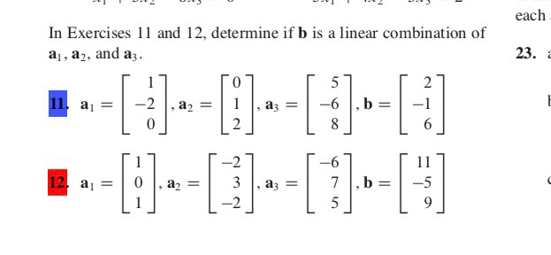 Solved Each In Exercises 11 And 12, Determine If B Is A | Chegg.com