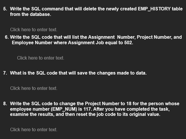Solved 5. Write the SQL command that will delete the newly | Chegg.com