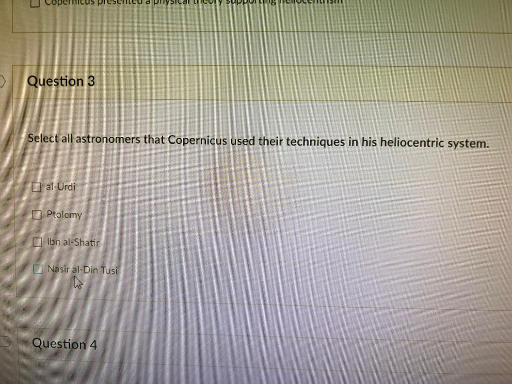 Solved Which is true about the Copernican system? (select | Chegg.com
