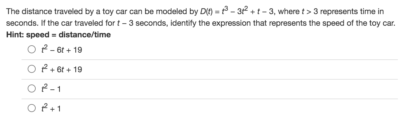 Solved The Distance Traveled By A Toy Car Can Be Modeled Chegg Com