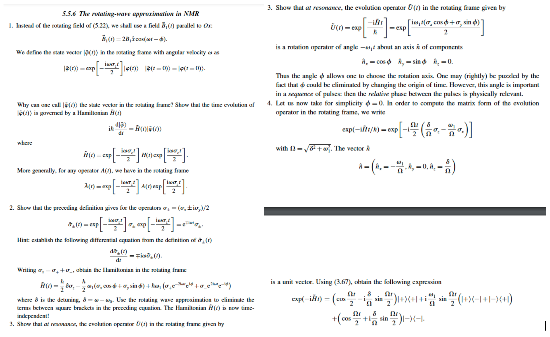 5 5 6 The Rotating Wave Approximation In Nmr 1 In Chegg Com