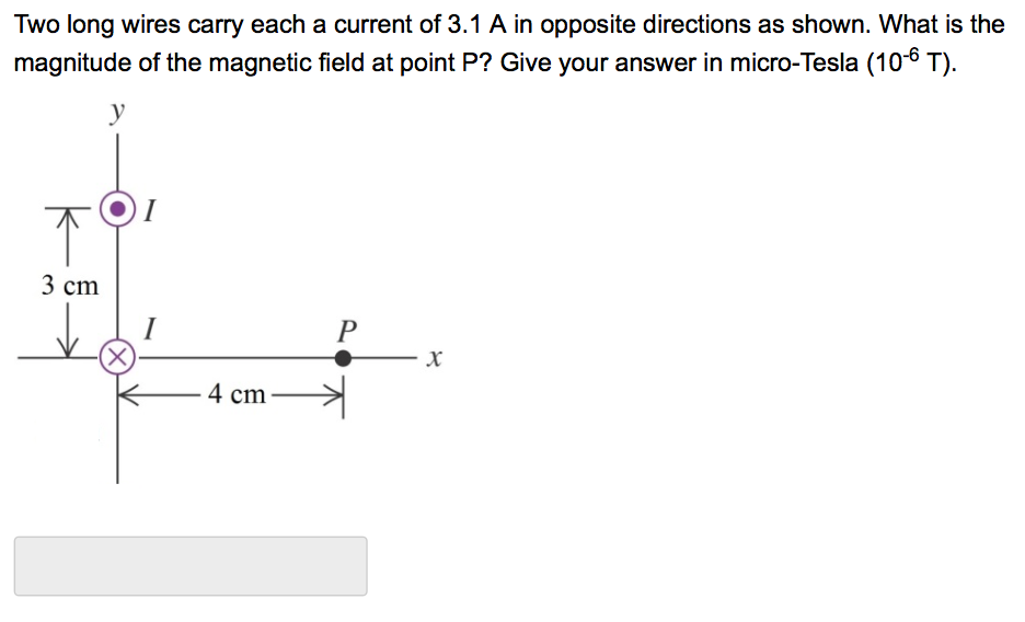 Solved Two long wires carry each a current / in opposite | Chegg.com