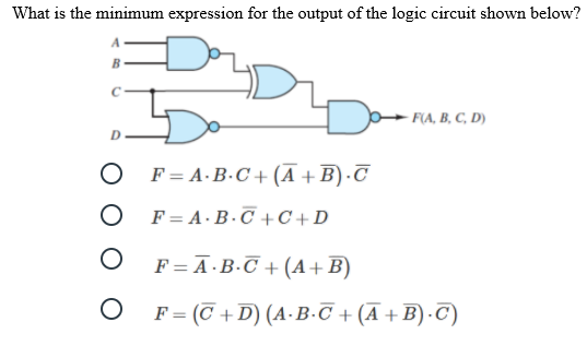 Solved What Is The Minimum Expression For The Output Of T Chegg Com