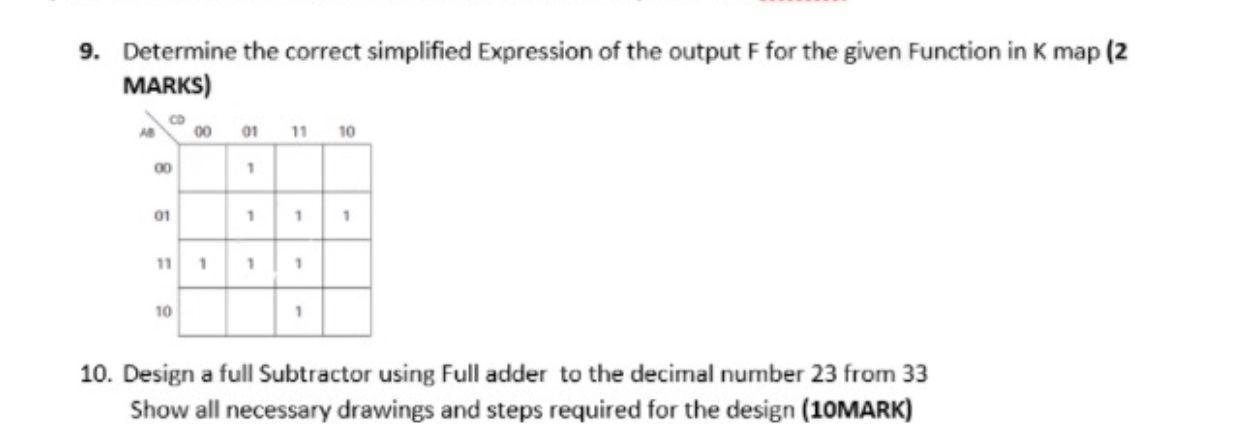 Solved 9. Determine the correct simplified Expression of the | Chegg.com