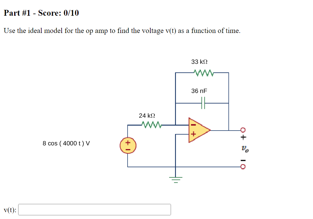 Solved Use the ideal model for the op amp to find the | Chegg.com