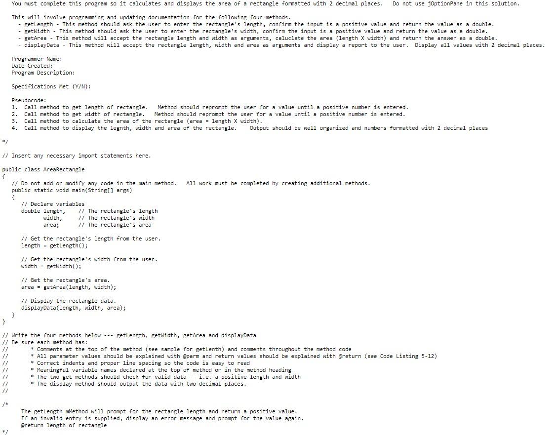 Solved You must complete this program so it calculates and | Chegg.com