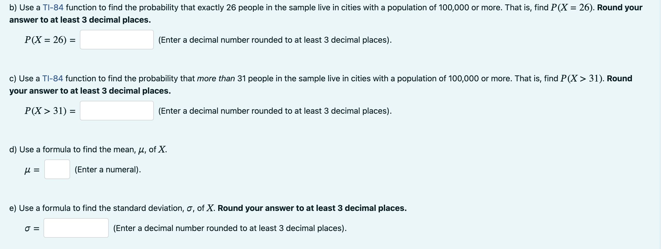 Solved B) Use A TI-84 Function To Find The Probability That | Chegg.com