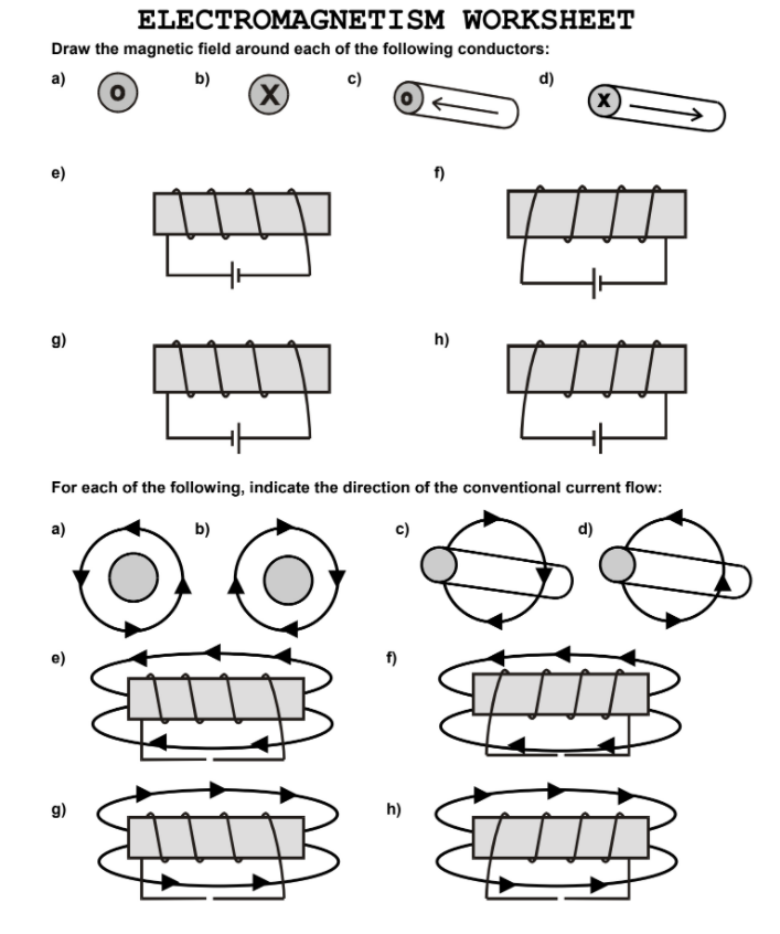 Magnetic field shop worksheet