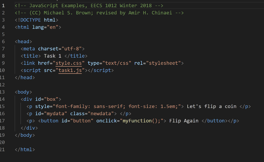 Solved Task 1: Edit task1.js (you do not need to edit the | Chegg.com