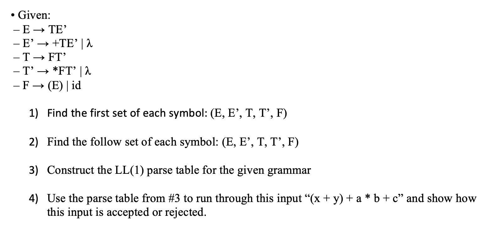 Solved Given E Te E Te A T Ft T Ft Chegg Com