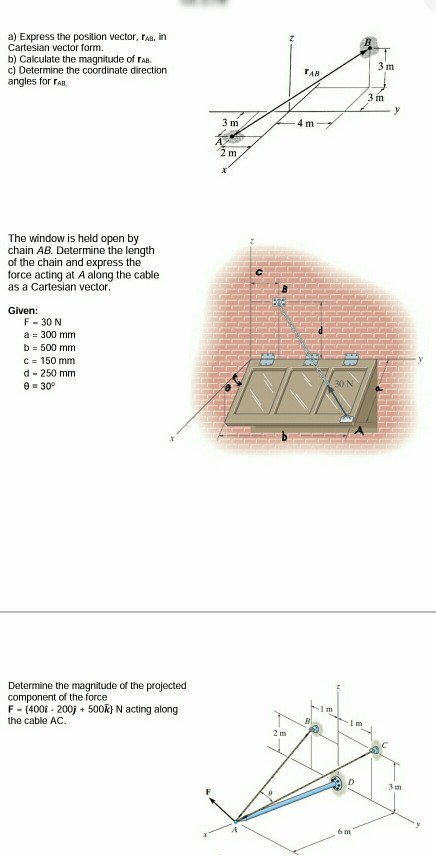 Solved a) Express the position vector, ras, in Cartesian | Chegg.com