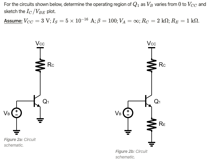 Solved For the circuits shown below, determine the operating | Chegg.com