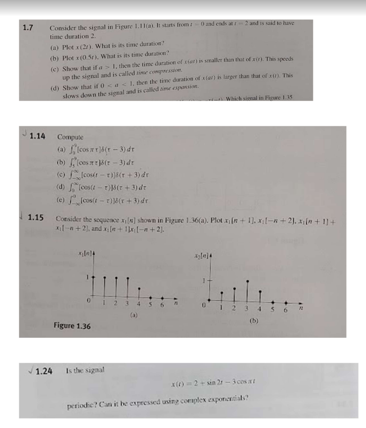 Solved 1.7 Consider the signal in Figure 1.11(a). It starts | Chegg.com