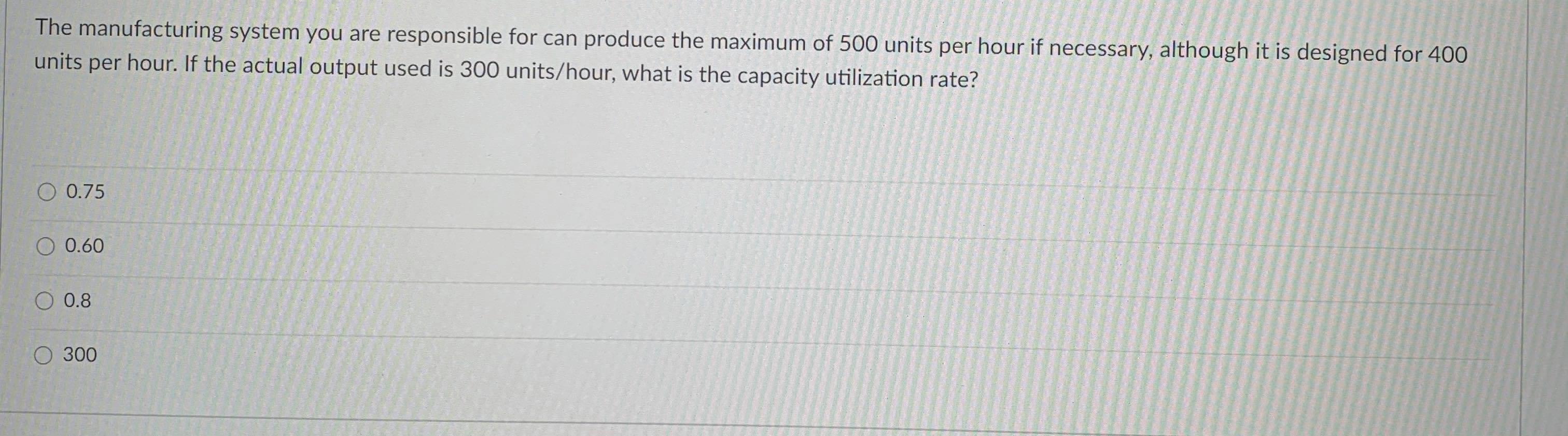 Solved The manufacturing system you are responsible for can | Chegg.com