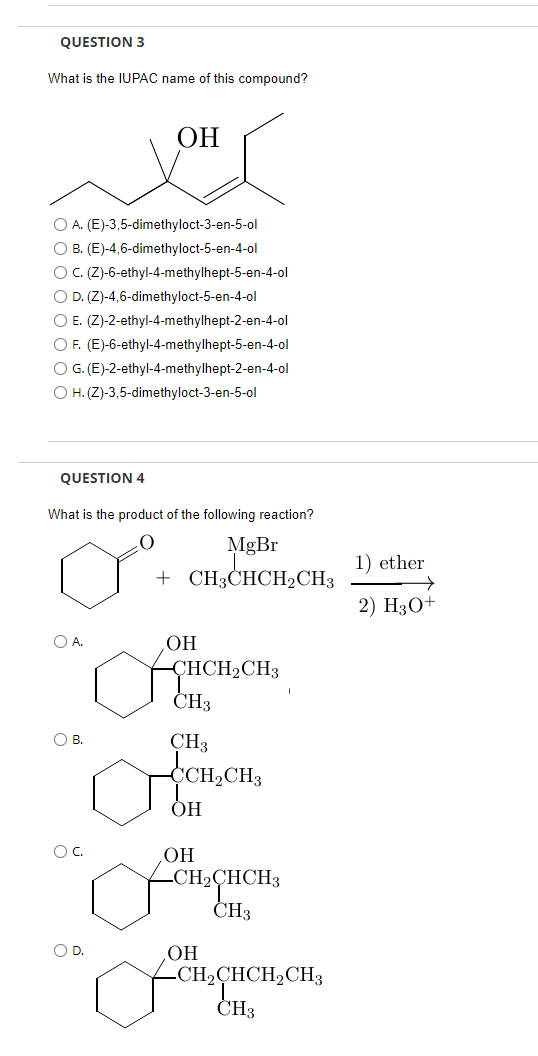 Solved Question 3 What Is The Iupac Name Of This Compound? 