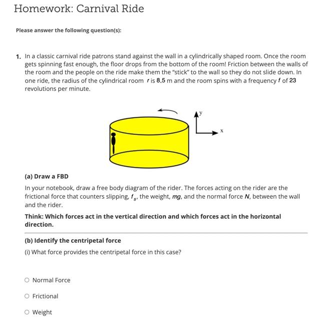 Solved Homework: Carnival Ride Please answer the following | Chegg.com