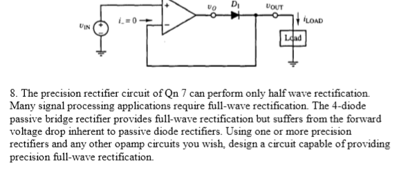Solved The Precision Rectifier Circuit Of Qn 7 Is The Chegg