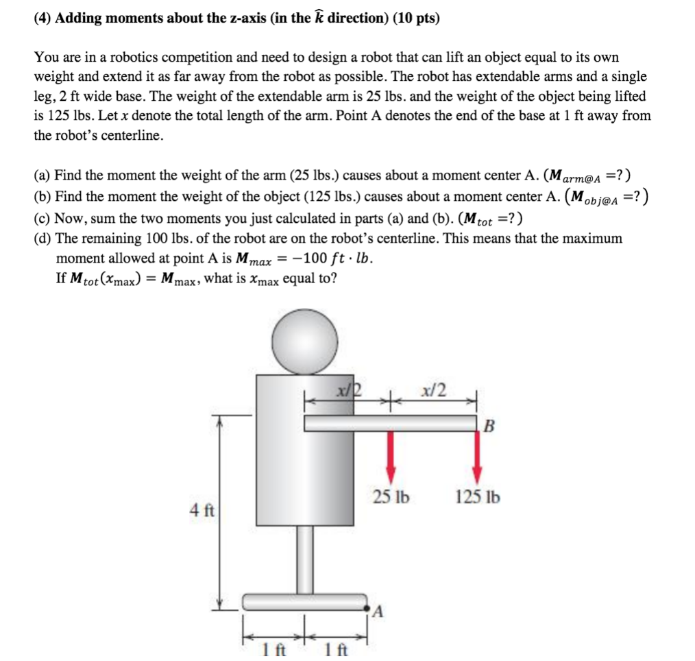Solved (4) Adding moments about the z-axis (in the Ê | Chegg.com