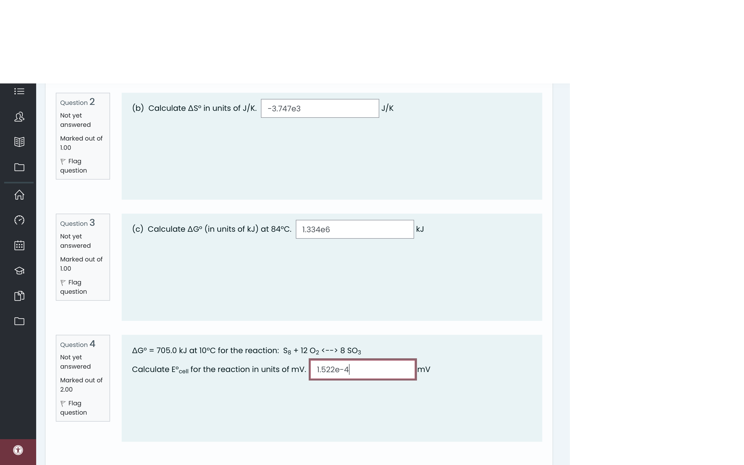 Solved For The Next Three Questions Use The Data Given In