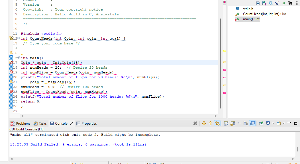 Solved IN C PROGRAMMING PLEASE I was trying to code this | Chegg.com