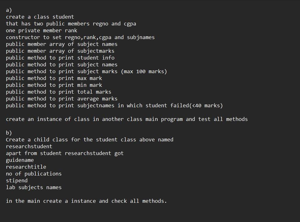 Solved Can I Get A Java Code For B Part Where The Input Has | Chegg.com