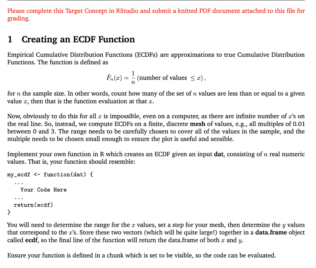 Please complete this Target Concept in RStudio and | Chegg.com