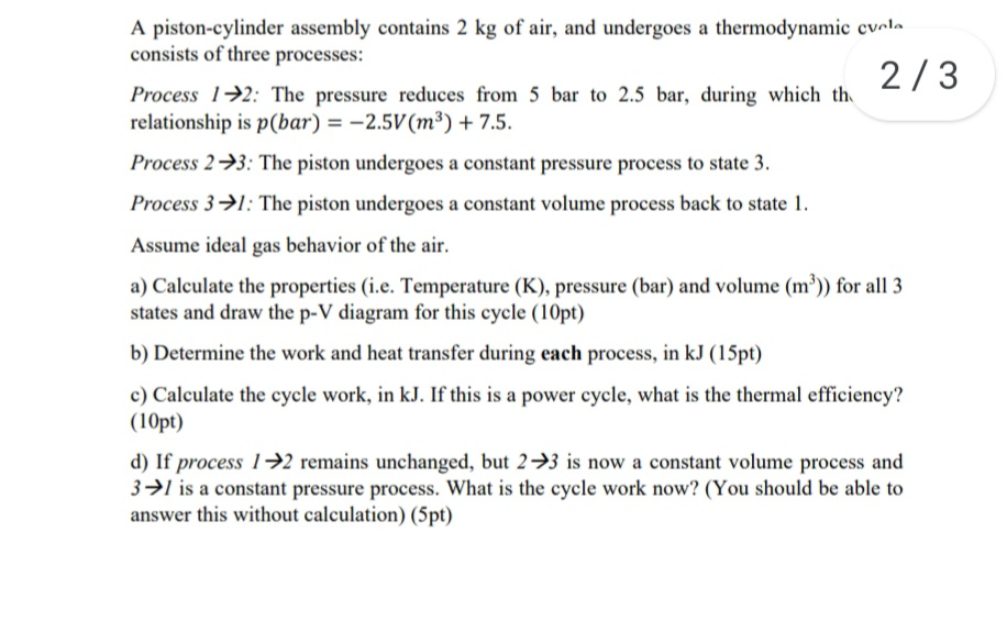 Solved This is from Thermodynamics. I need a b c and d plz. | Chegg.com