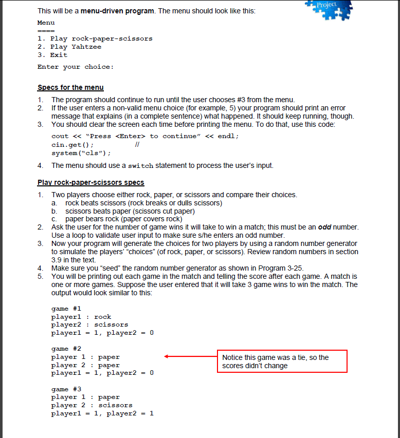 Solved Project This will be a menu-driven program. The menu | Chegg.com