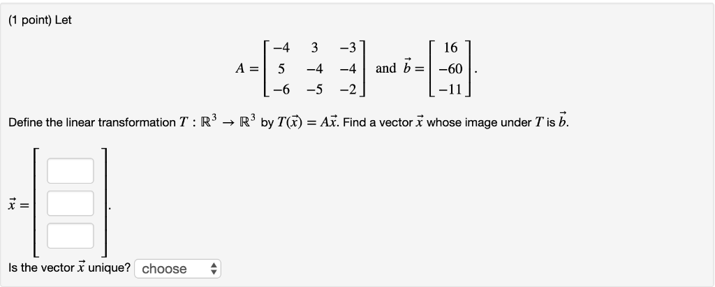 Solved (1 Point) Let A-| 5-4-4 | And B-1-60 Define The | Chegg.com