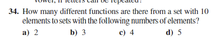 Solved 34. How Many Different Functions Are There From A Set | Chegg.com