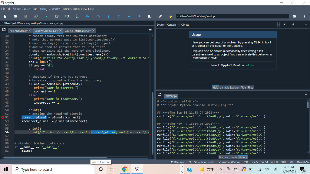 Solved I need some assistance with my code. Apparently, I | Chegg.com