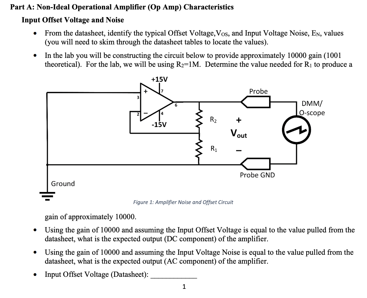 Part A NonIdeal Operational Amplifier (Op Amp)
