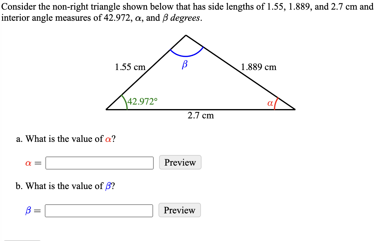 Solved Consider the non-right triangle shown below that has | Chegg.com