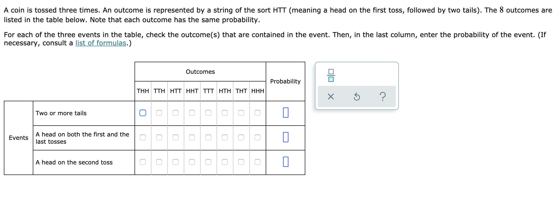 Solved A coin is tossed three times. An is