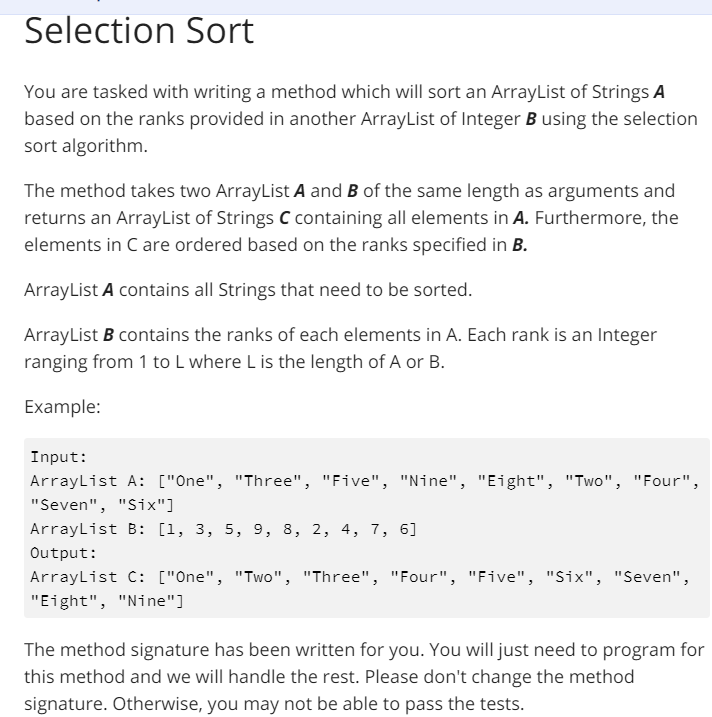 Solved vou WN + Selection Sort.java import java.util.t; | Chegg.com