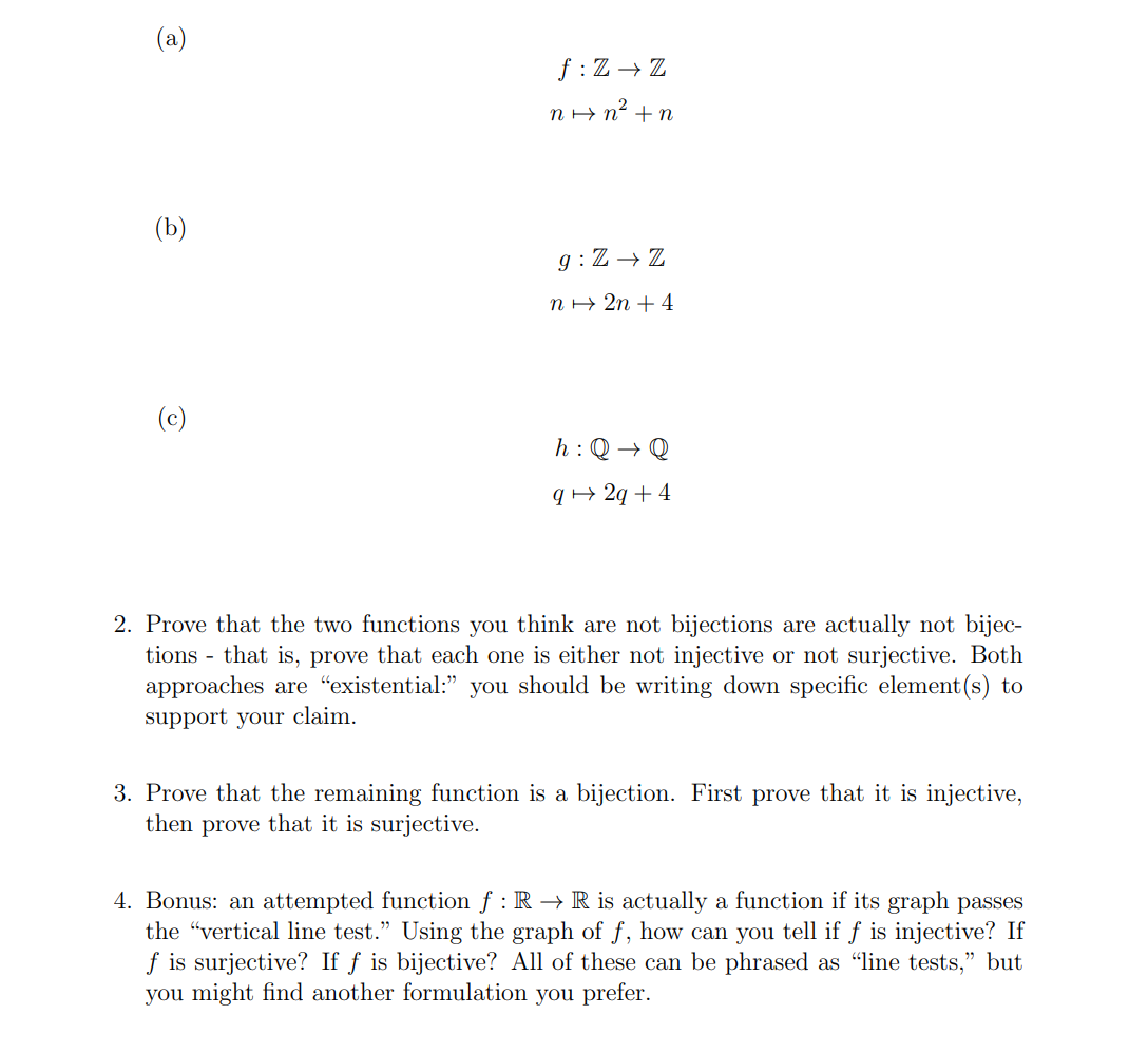 Solved C.) is the bijective statement. I have already proven | Chegg.com