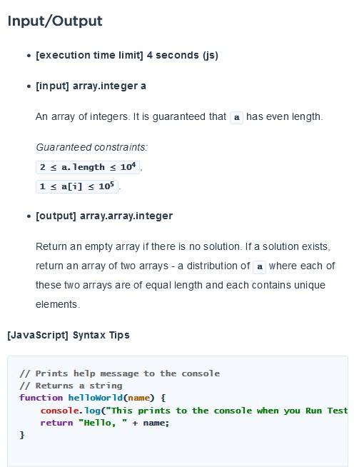 Solved Codewriting A Given An Array Of Integers A Of Even 