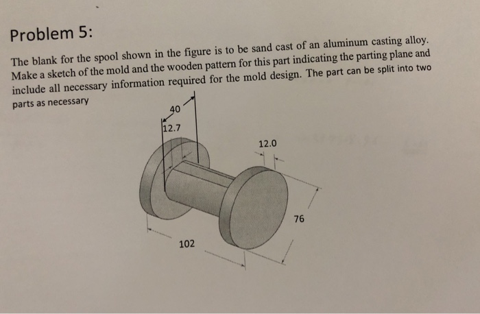 Solved Problem 5 The blank for the spool shown in the figure | Chegg.com