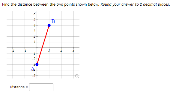 Solved Find the distance between the two points shown below. | Chegg.com