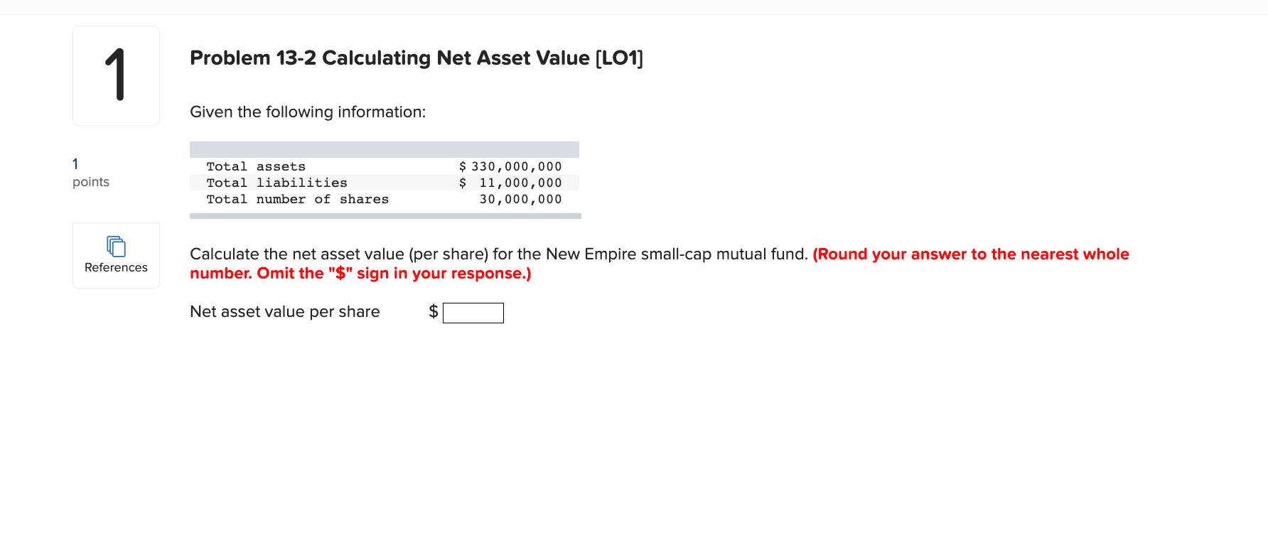 Solved Problem 13-2 Calculating Net Asset Value [LO1] Given | Chegg.com